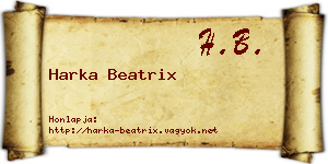 Harka Beatrix névjegykártya